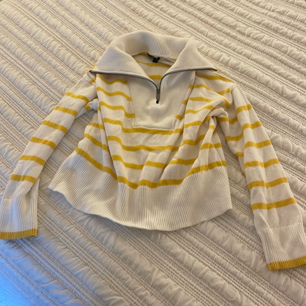 BANANA REPUBLIC ORGANIC COTTON HALF ZIP SWEATER